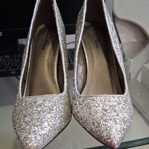 Michael Antonio Silver Glitter Women's Shoes